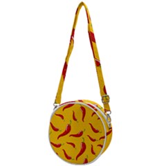 Chili Vegetable Pattern Background Crossbody Circle Bag by BangZart