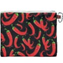 Seamless vector pattern hot red chili papper black background Canvas Cosmetic Bag (XXXL) View2