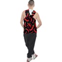 Seamless vector pattern hot red chili papper black background Men s Sleeveless Hoodie View2