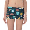 Seamless pattern with breakfast symbols morning coffee Boyleg Bikini Bottoms View1