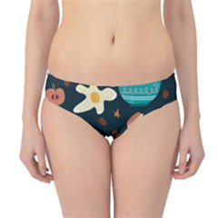 Seamless pattern with breakfast symbols morning coffee Hipster Bikini Bottoms