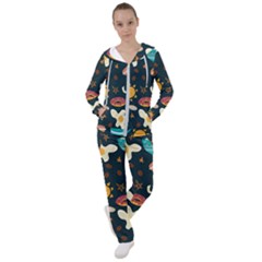 Seamless pattern with breakfast symbols morning coffee Women s Tracksuit