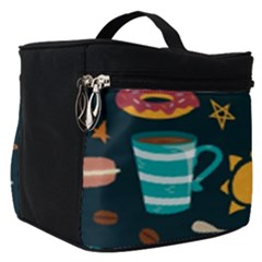 Seamless pattern with breakfast symbols morning coffee Make Up Travel Bag (Small)