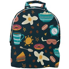 Seamless pattern with breakfast symbols morning coffee Mini Full Print Backpack