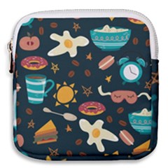 Seamless pattern with breakfast symbols morning coffee Mini Square Pouch