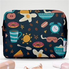 Seamless pattern with breakfast symbols morning coffee Make Up Pouch (Large)