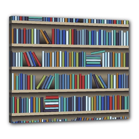 Bookshelf Canvas 24  X 20  (stretched) by BangZart