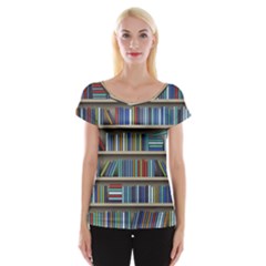 Bookshelf Cap Sleeve Top by BangZart