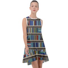 Bookshelf Frill Swing Dress by BangZart