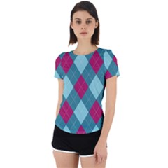 Argyle Pattern Seamless Fabric Texture Background Classic Argill Ornament Back Cut Out Sport Tee