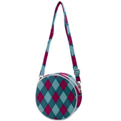 Argyle Pattern Seamless Fabric Texture Background Classic Argill Ornament Crossbody Circle Bag