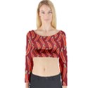 Chili pattern red Long Sleeve Crop Top View1