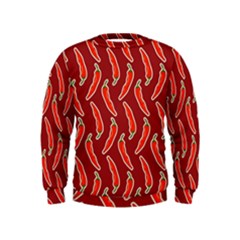 Chili Pattern Red Kids  Sweatshirt by BangZart