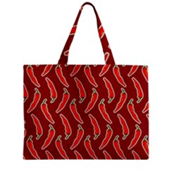 Chili Pattern Red Zipper Mini Tote Bag by BangZart