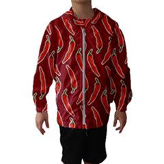 Chili Pattern Red Kids  Hooded Windbreaker by BangZart