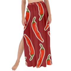 Chili Pattern Red Maxi Chiffon Tie-up Sarong by BangZart