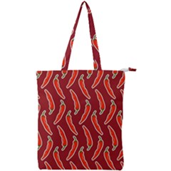 Chili Pattern Red Double Zip Up Tote Bag by BangZart