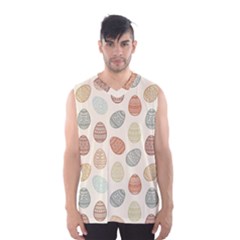 Seamless Pattern Colorful Easter Egg Flat Icons Painted Traditional Style Men s Basketball Tank Top by BangZart