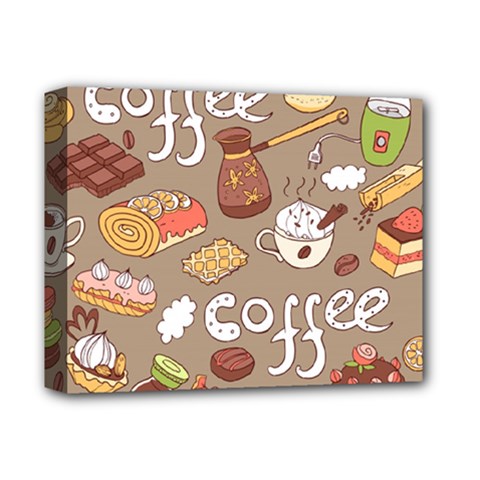 Vector Seamless Pattern With Doodle Coffee Equipment Deluxe Canvas 14  X 11  (stretched) by BangZart