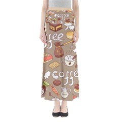 Vector Seamless Pattern With Doodle Coffee Equipment Full Length Maxi Skirt by BangZart