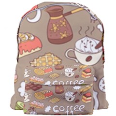 Vector Seamless Pattern With Doodle Coffee Equipment Giant Full Print Backpack by BangZart