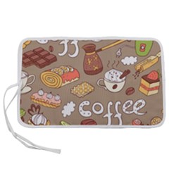 Vector Seamless Pattern With Doodle Coffee Equipment Pen Storage Case (l)