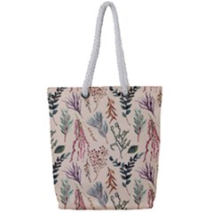 Watercolor Floral Seamless Pattern Full Print Rope Handle Tote (small) by BangZart