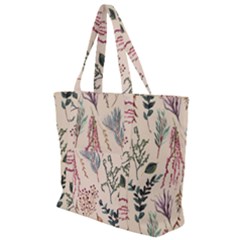 Watercolor Floral Seamless Pattern Zip Up Canvas Bag by BangZart