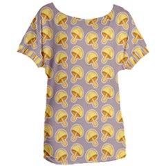 Yellow Mushroom Pattern Women s Oversized Tee by BangZart