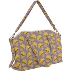 Yellow Mushroom Pattern Canvas Crossbody Bag by BangZart