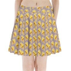 Yellow Mushroom Pattern Pleated Mini Skirt by BangZart