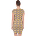 Yellow mushroom pattern Capsleeve Drawstring Dress  View2