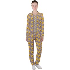 Yellow Mushroom Pattern Casual Jacket And Pants Set by BangZart