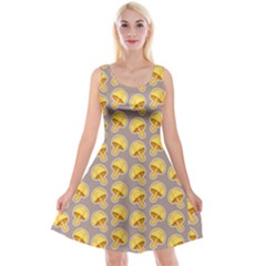 Yellow Mushroom Pattern Reversible Velvet Sleeveless Dress by BangZart