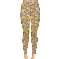 Yellow Mushroom Pattern Inside Out Leggings by BangZart