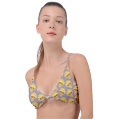 Yellow Mushroom Pattern Knot Up Bikini Top by BangZart