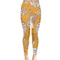 Vector honey element doodle seamless pattern with beehive beeke Inside Out Leggings View1