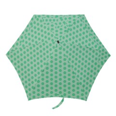 Polka Dots Mint Green, Pastel Colors, Retro, Vintage Pattern Mini Folding Umbrellas by Casemiro