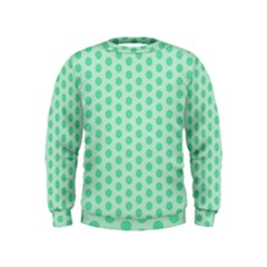 Polka Dots Mint Green, Pastel Colors, Retro, Vintage Pattern Kids  Sweatshirt by Casemiro