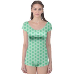 Polka Dots Mint Green, Pastel Colors, Retro, Vintage Pattern Boyleg Leotard  by Casemiro