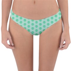 Polka Dots Mint Green, Pastel Colors, Retro, Vintage Pattern Reversible Hipster Bikini Bottoms by Casemiro