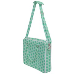 Polka Dots Mint Green, Pastel Colors, Retro, Vintage Pattern Cross Body Office Bag by Casemiro