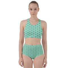 Polka Dots Mint Green, Pastel Colors, Retro, Vintage Pattern Racer Back Bikini Set by Casemiro