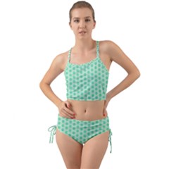 Polka Dots Mint Green, Pastel Colors, Retro, Vintage Pattern Mini Tank Bikini Set by Casemiro