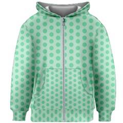 Polka Dots Mint Green, Pastel Colors, Retro, Vintage Pattern Kids  Zipper Hoodie Without Drawstring by Casemiro