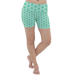 Polka Dots Mint Green, Pastel Colors, Retro, Vintage Pattern Lightweight Velour Yoga Shorts by Casemiro