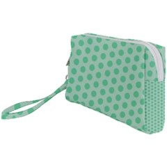 Polka Dots Mint Green, Pastel Colors, Retro, Vintage Pattern Wristlet Pouch Bag (small)