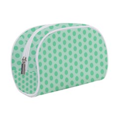 Polka Dots Mint Green, Pastel Colors, Retro, Vintage Pattern Makeup Case (small) by Casemiro