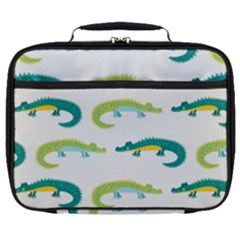 Cute Cartoon Alligator Kids Seamless Pattern With Green Nahd Drawn Crocodiles Full Print Lunch Bag by BangZart