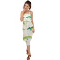 Cute cartoon alligator kids seamless pattern with green nahd drawn crocodiles Waist Tie Cover Up Chiffon Dress View1